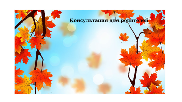  Консультация для родителей 
