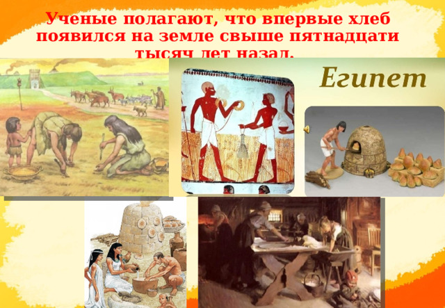 Ученые полагают, что впервые хлеб появился на земле свыше пятнадцати тысяч лет назад. 