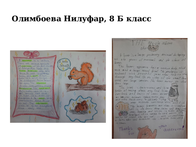 Олимбоева Нилуфар, 8 Б класс 