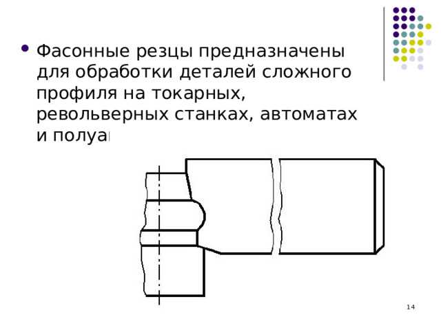 Фасонные  резцы предназначены для обработки деталей сложного профиля на токарных, револьверных станках, автоматах и полуавтоматах.  
