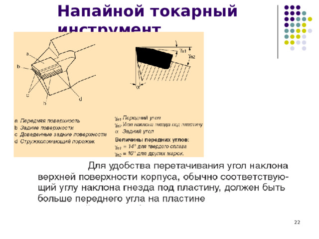 Напайной токарный инструмент  