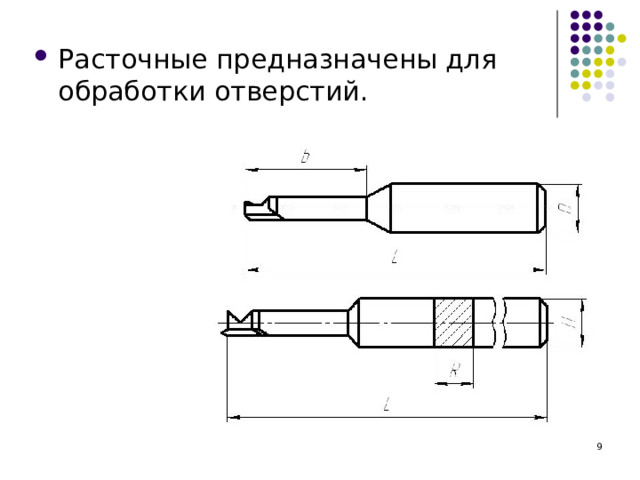 Расточные предназначены для обработки отверстий.  
