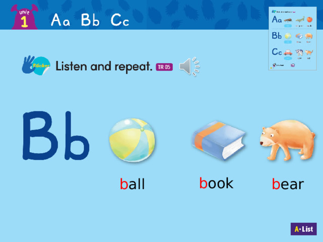 b ook b all b ear  