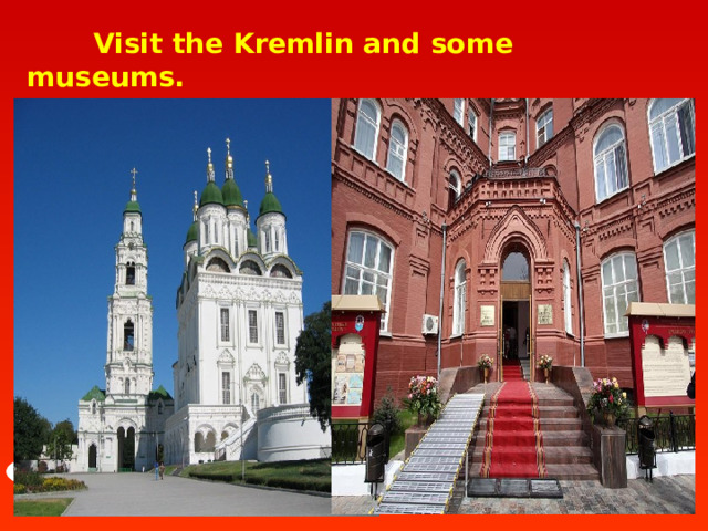  Visit the Kremlin and some museums.  