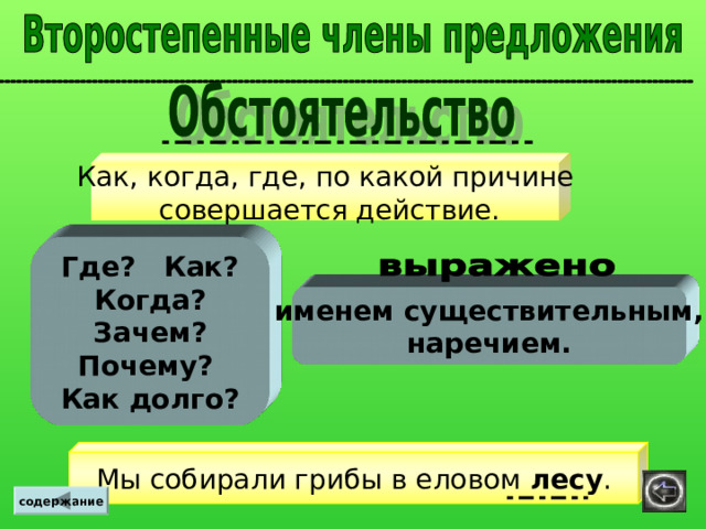 Где? Как? Когда? Зачем? Почему? Как долго? Какой? Чей? Какая? Чья? Какое? Чьё? Какие? Чьи? содержание 