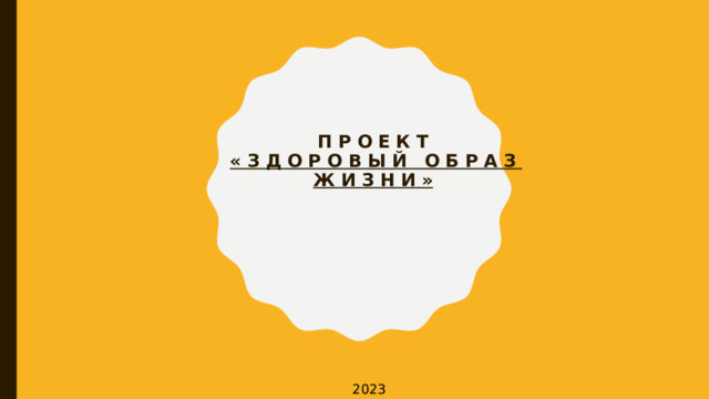 ПРОЕКТ  «Здоровый образ жизни»      2023 