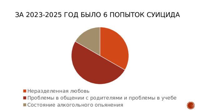 За 2023-2025 год было 6 попыток суицида 