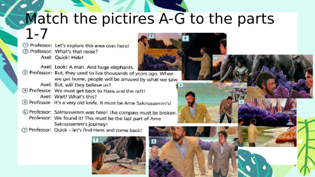 Match the pictires A-G to the parts 1-7 