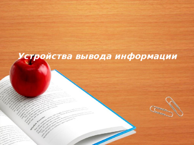 Устройства вывода информации   