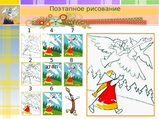 Поэтапное рисование 1 этап 4 этап 7 этап 8 этап 5 этап 2 этап   6 этап 3 этап  
