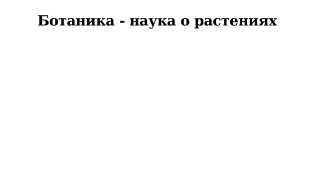 Ботаника - наука о растениях 