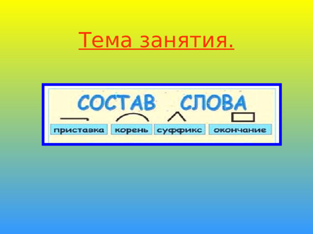 Тема занятия. 
