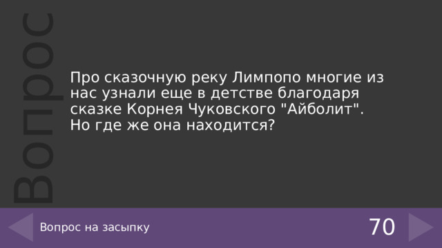 Про сказочную реку Лимпопо многие из нас узнали еще в детстве благодаря сказке Корнея Чуковского 