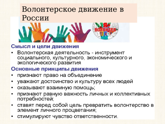 Волонтерское движение в России 