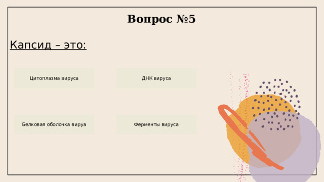 Вопрос №5  Капсид – это:    
