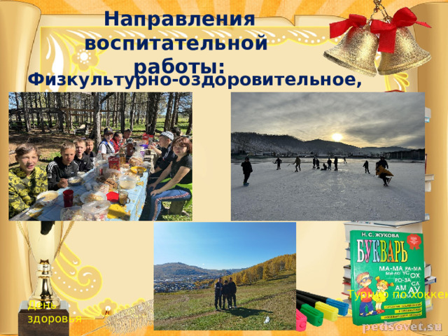 Направления воспитательной  работы: Физкультурно-оздоровительное, спортивное;  Турнир по хоккею День здоровья 