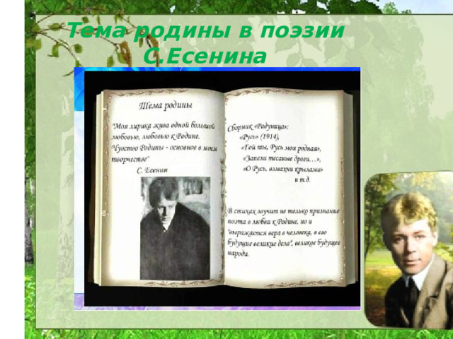 Тема родины в поэзии С.Есенина 
