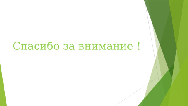 Спасибо за внимание ! 