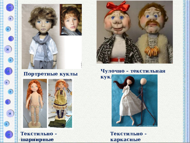 Чулочно – текстильная кукла Портретные куклы Текстильно - шарнирные Текстильно - каркасные 