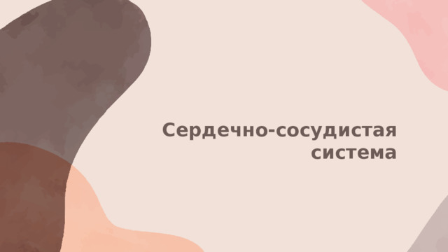 Сердечно-сосудистая система 