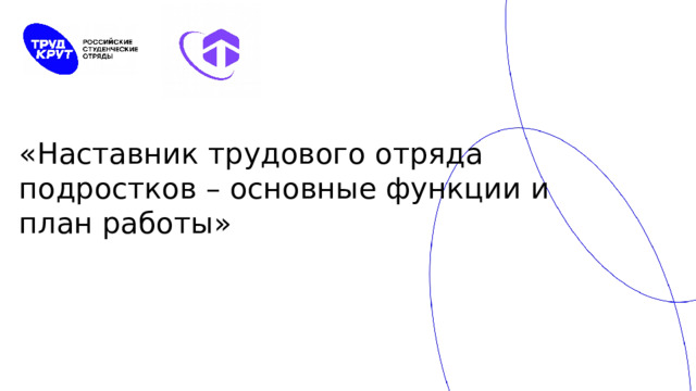 «Наставник трудового отряда подростков – основные функции и план работы» 
