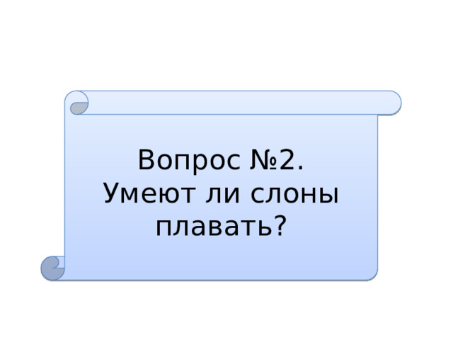 Вопрос №2. Умеют ли слоны плавать? 