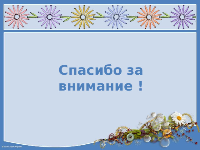 Спасибо за внимание ! 