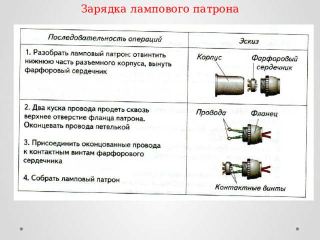 Зарядка лампового патрона 