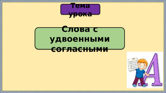 Тема урока Слова с удвоенными согласными 