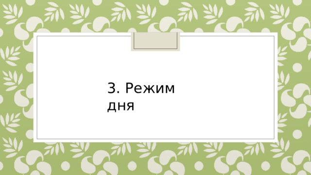 3. Режим дня 