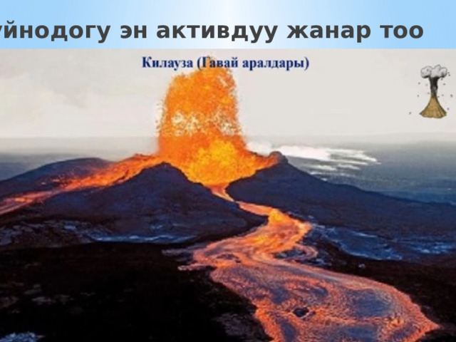 Дуйнодогу эн активдуу жанар тоо 