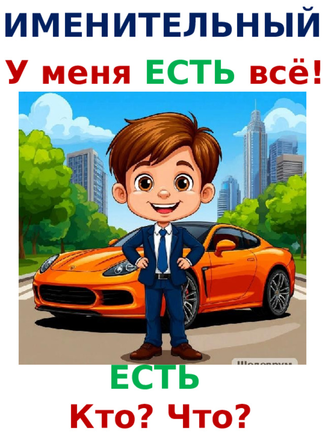 ИМЕНИТЕЛЬНЫЙ У меня ЕСТЬ всё! ЕСТЬ  Кто? Что? 