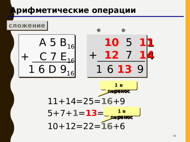 Примеры: A35 16 = 765 8 = 42 42 