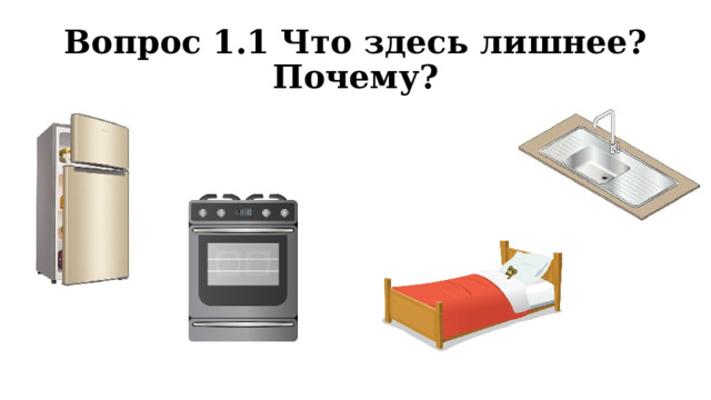 Вопрос 1.1 Что здесь лишнее?  Почему? 