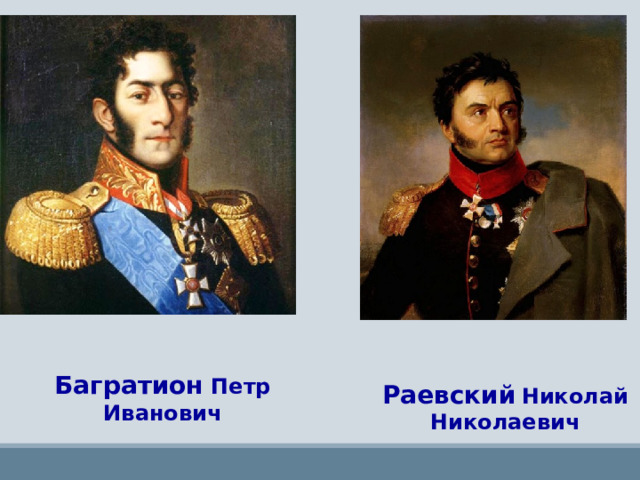 Багратион Петр Иванович Раевский  Николай Николаевич 