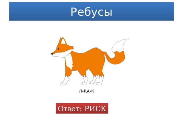 Ребусы Ответ: РИСК 