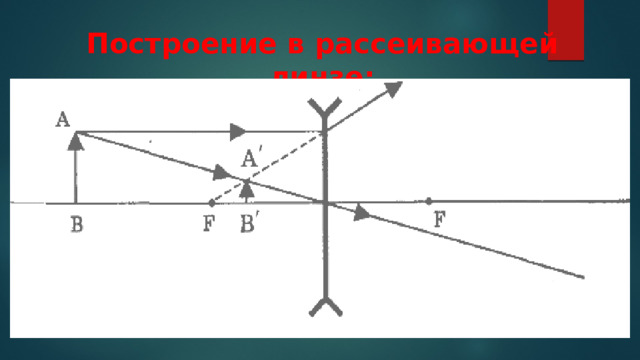 Построение в рассеивающей линзе: 