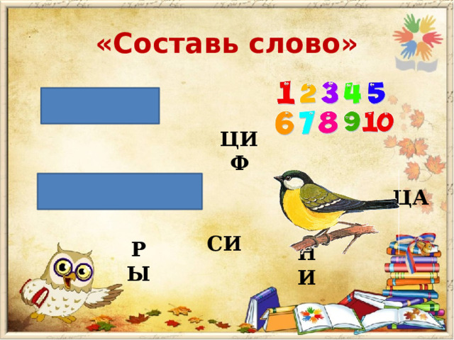 «Составь слово» ЦИФ ЦА СИ РЫ НИ 