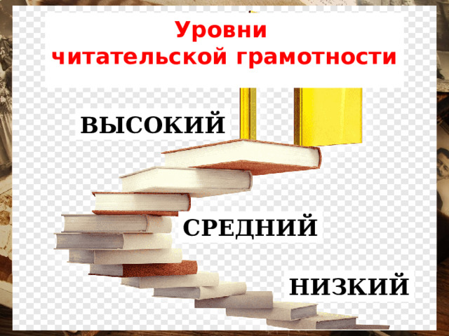 Уровни  читательской грамотности  ВЫСОКИЙ СРЕДНИЙ НИЗКИЙ 