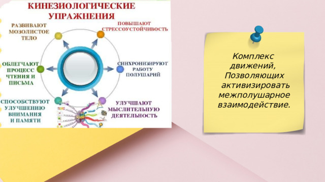 Комплекс движений, Позволяющих  активизировать межполушарное взаимодействие.  