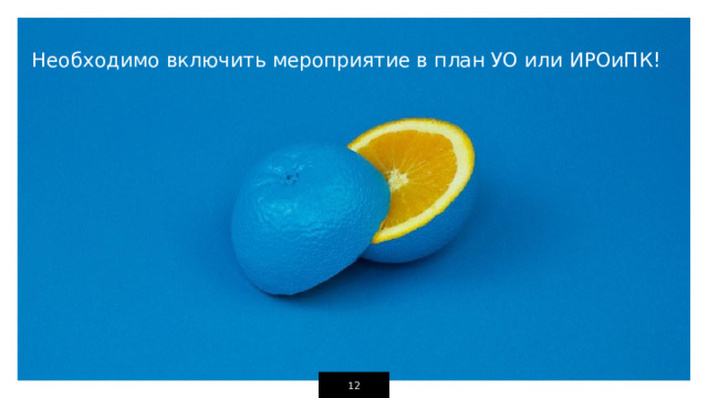 Необходимо включить мероприятие в план УО или ИРОиПК! 1 