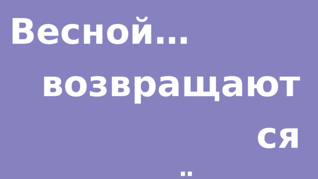 Весной… возвращаются перелётные птицы. 