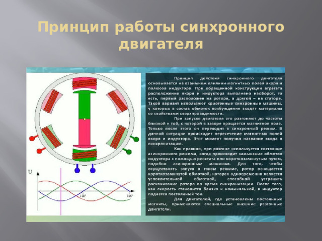 Принцип работы синхронного двигателя 