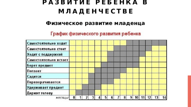 Развитие ребёнка в младенчестве Физическое развитие младенца 