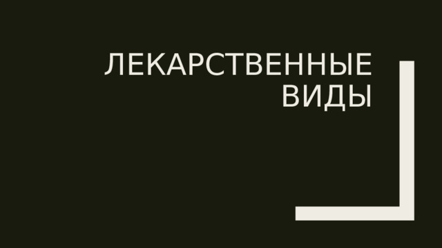 Лекарственные Виды   