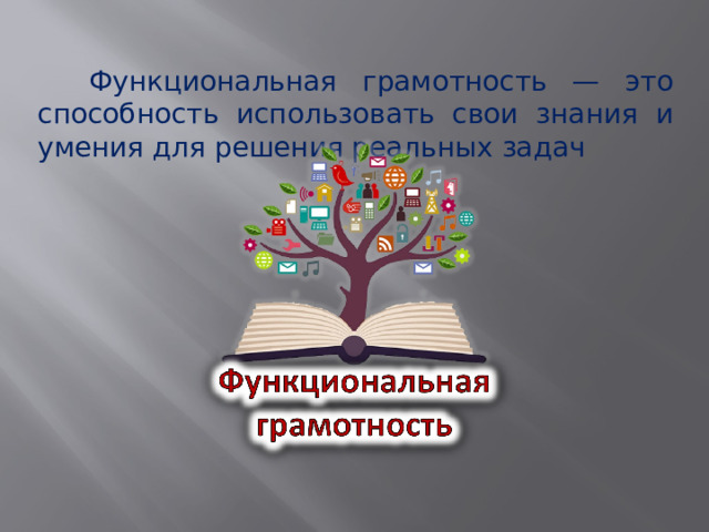  Функциональная грамотность — это способность использовать свои знания и умения для решения реальных задач 