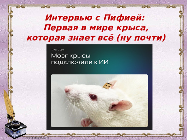 Интервью с Пифией: Первая в мире крыса, которая знает всё (ну почти) 