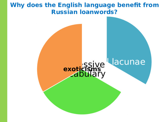 Why does the English language benefit from Russian loanwords? No lexical lacunae expressive vocabulary exoticisms 
