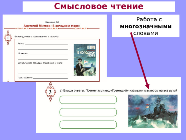 Смысловое чтение Работа с многозначными словами 