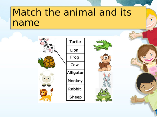 Match the animal and its name 